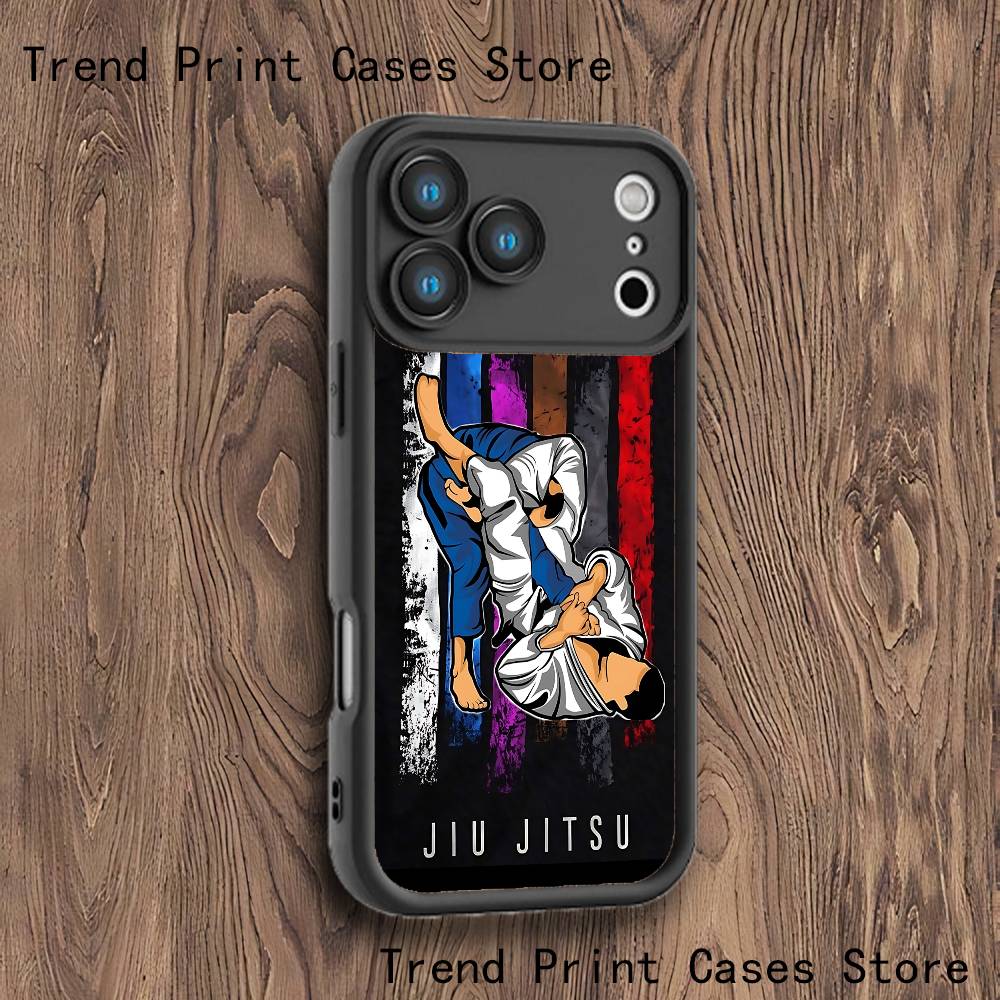 

Brazilian Jiu Jitsu BJJ Phone Case For iPhone 17,16,15,14,13,12,11,Pro,Max,Plus,X,XS,SE4,E,Mini Black Thickened border Case iPhone 13