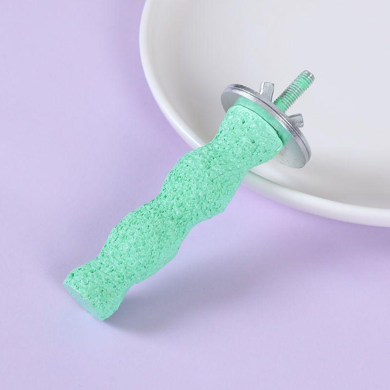 Parrot Perch: Small Bird Claw and Beak Grinder with Resting Platform and Chew Toy