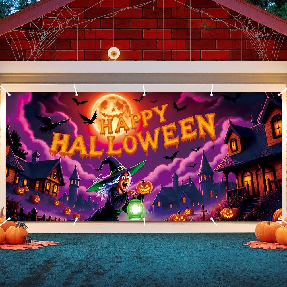 2D airplane [ ] 1 piece 2D Halloween garage decoration banner