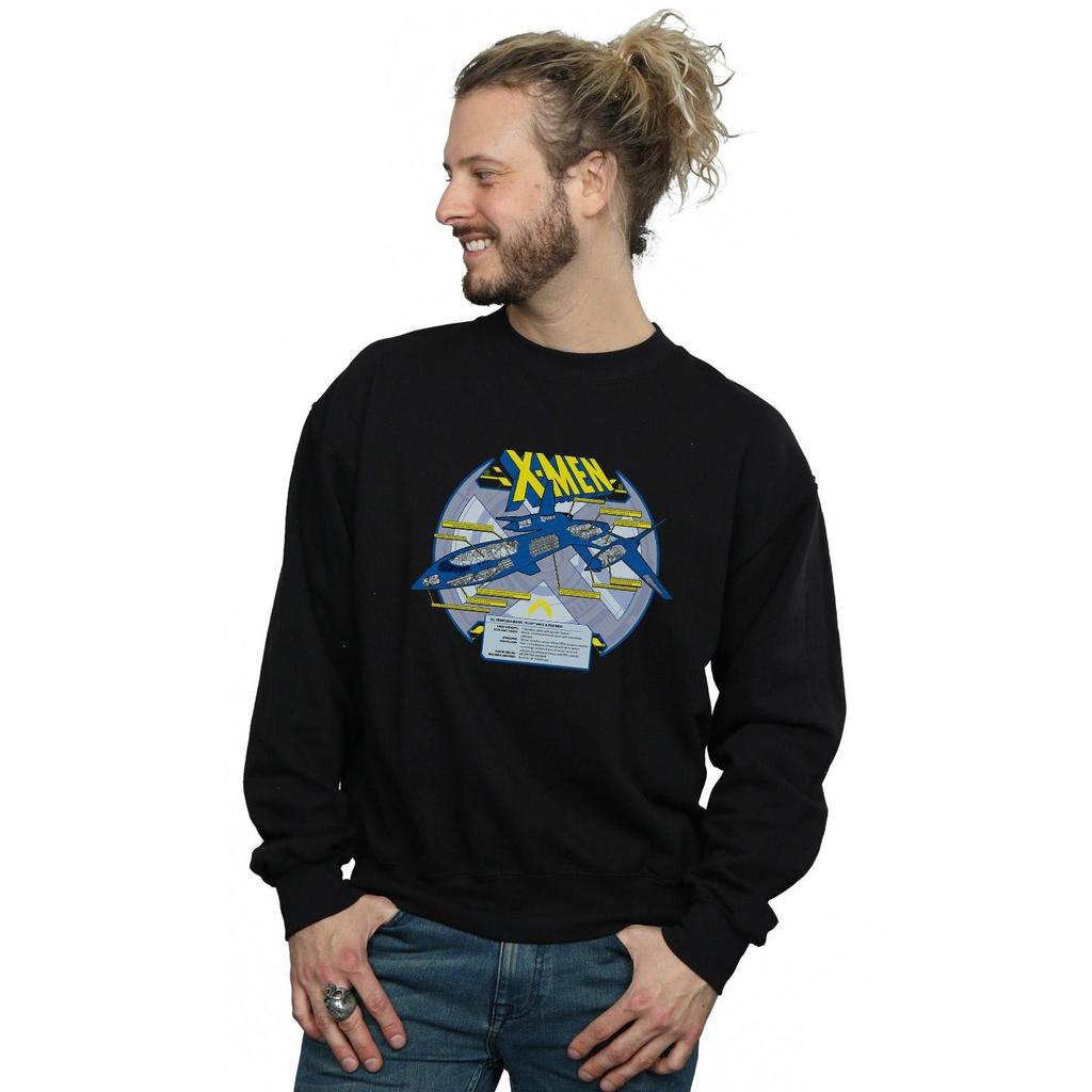 Marvel Mens X-Men X-Jet Breakdown Sweatshirt