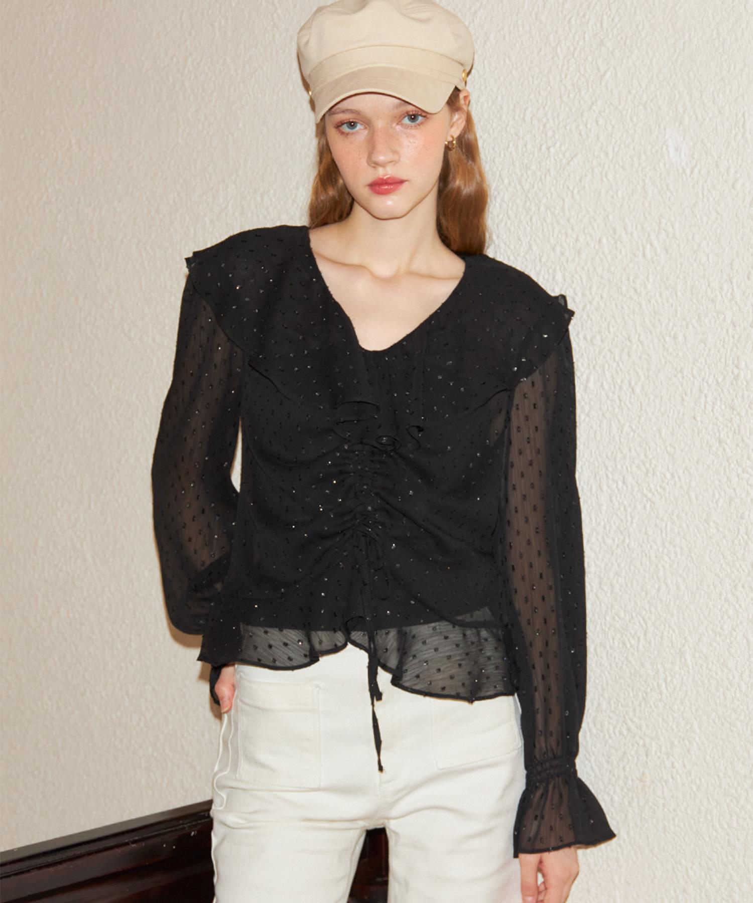 Salon De Yon String Ruffle Blouse_ 2 Colors Ivory/Free