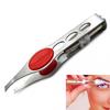 Stainless Steel Handy LED Light Make Up Eyelash Eyebrow Hair Removal Tweezer