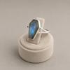 Labradorite Coffin Ring In 925 Sterling Silver, Handmade Flashy Gemstone Ring, Minimalist Boho Jewelry