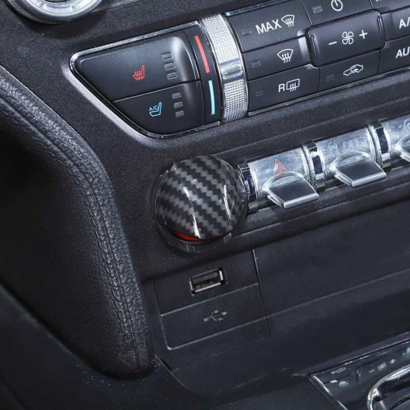 Botão de navegação de controle central de carro/botão de partida adesivos decorativos de capa adequados para Ford Mustang 2015 Up ABS acessórios interiores