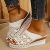 Rope Sandals With Woven Straps Platform Wedge Heel Rope Good Arch Support Sandals For Women Cute Thong Sandals Heels For Women
