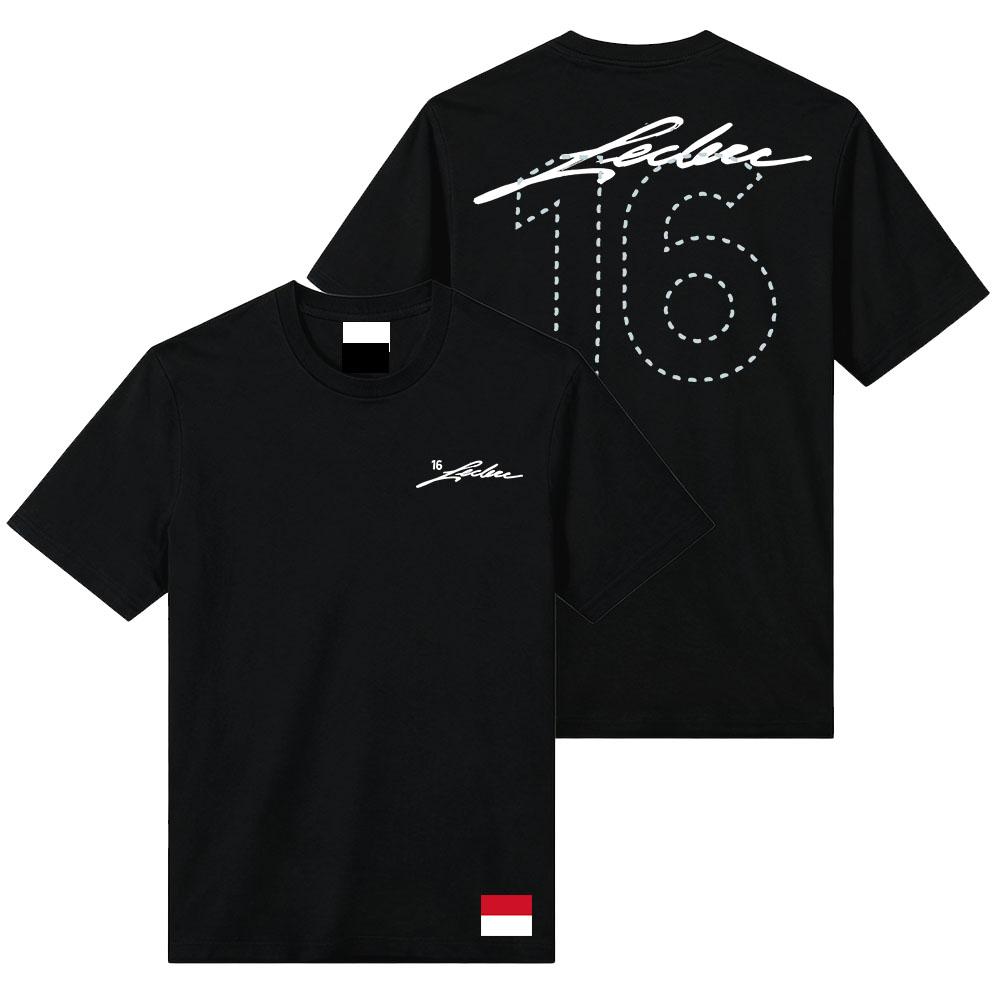 חולצת טי SIGNATURE TEE Charles No.16 Leclerc חולצת טריקו צווארון עגול חולצות טי קיץ שרוול קצר עיצוב אופנתי הדפסה גרפית מרצ' בגדים