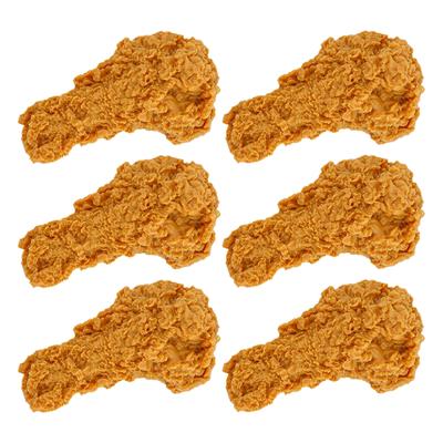 6 Stück Realistische Künstliche Hähnchenschenkel Simulation Drumstick Ornamente PVC Material für Foto Requisiten Küchen Dekoration Schreibtisch Szene