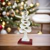 Durable Resin Tabletop Statues Abstract Christmas Tree Figurine, Artistic Spiral Sculpture, Modern Xmas Luxury Home Office Decor Statue for Desk Shelf