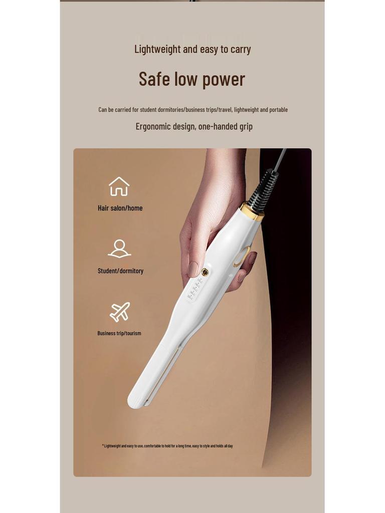 Men's Curling Iron & Straightener for Short Hair and Bangs - Volumizing Perm, High Skull Top Device