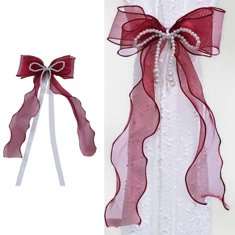 Schleifenknoten-Raffhalter mit Perlen für müheloses Styling & Funktionalität Dekorativer Vorhang-Raffhalter, der einen Hauch von Eleganz verleiht
