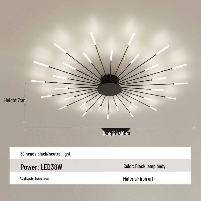 Nordic Fireworks Rotating LED Ceiling Light - High-End Living Room and Bedroom Lighting