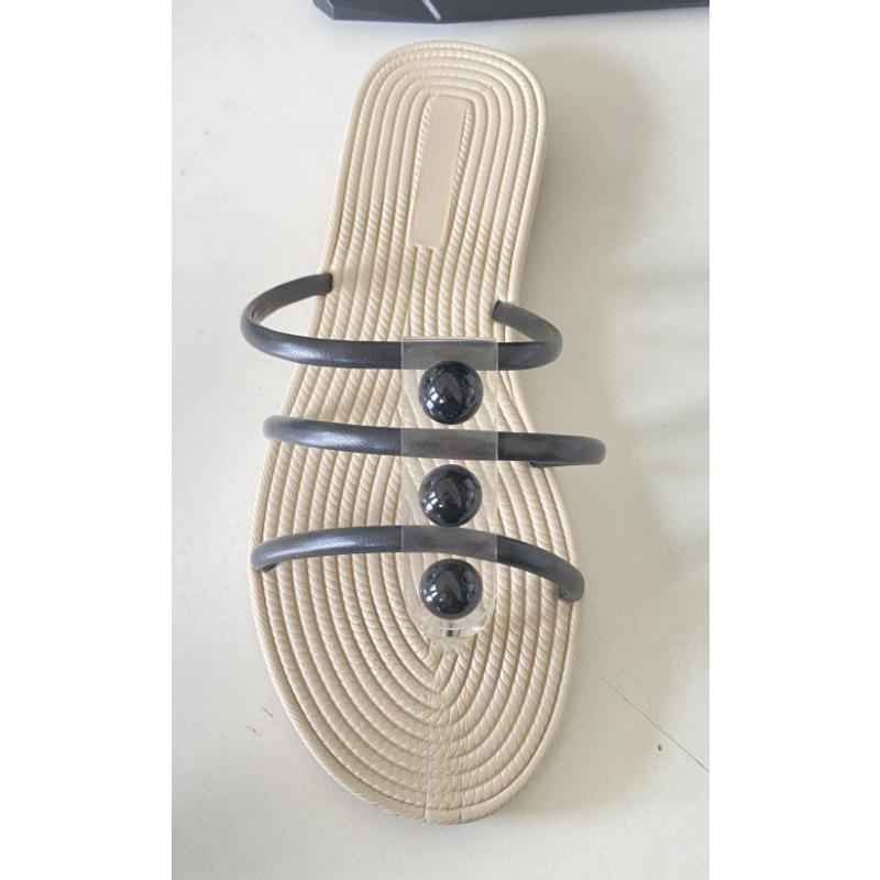 

Новые жемчужные шлепанцы женские модные женские сандалии-слайды, пляжные тапочки больших размеров 43 чёрный