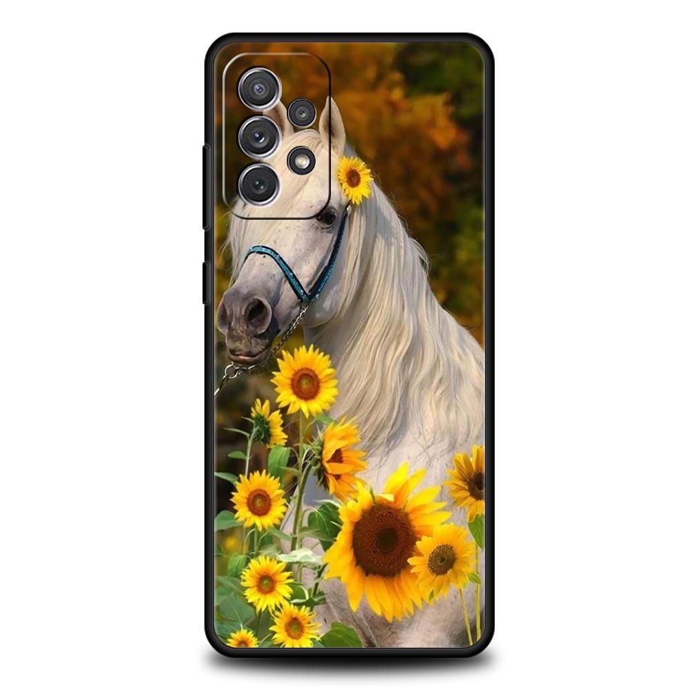 Phone Case For Samsung Galaxy A15 A13 A51 A71 A41 A31 A21S A03S A05 A35 A32 A55 A23 A25 A33 A53 A73 5G Horse Animal TPU Cover