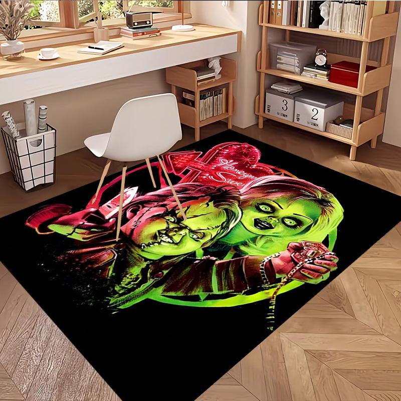 Bride of Chucky Print Rug, Washable Floor Carpet, For Entryway Dorm Laundry Room Office Study, Home Decor Birthday Christmas Gift