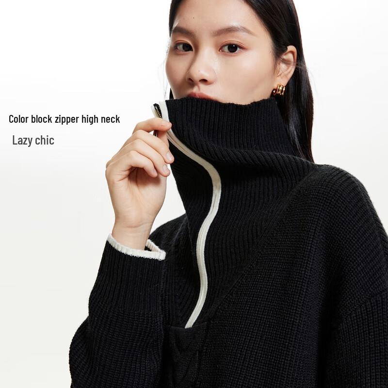 VEROMODA Women's High-Neck Cable Knit Sweater