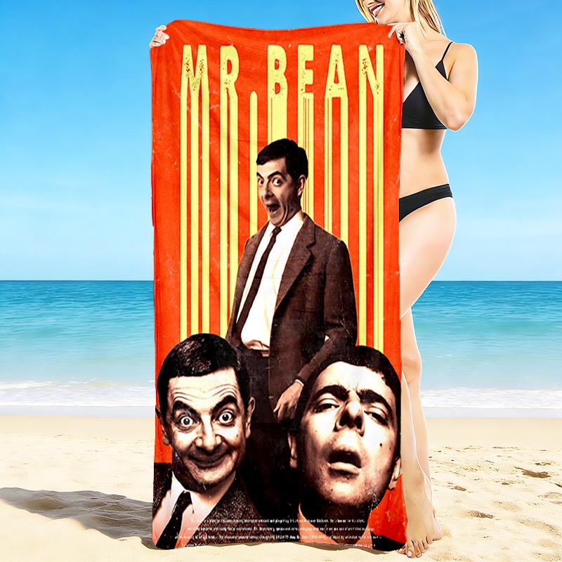 1Pc Mr Bean'S Comic Adventures Beach Towel, Quick Dry, Multi-Use for Beach Pool Gym Yoga Home Travel, Christmas, Halloween, Xmas Gift M929178