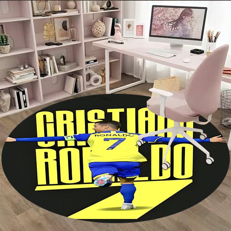 1pc Number 7 Soccer17 Carpet, Round Rug, Comfortable, Suitable for Entryways, Living Rooms, Office, And Bedrooms, Christmas Decoration