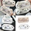 Cartoon Dog Pencil Case Large Capacity Pencil Pouch Lovely Animal Pen Bag Plush Pencil Bag with Clear Window