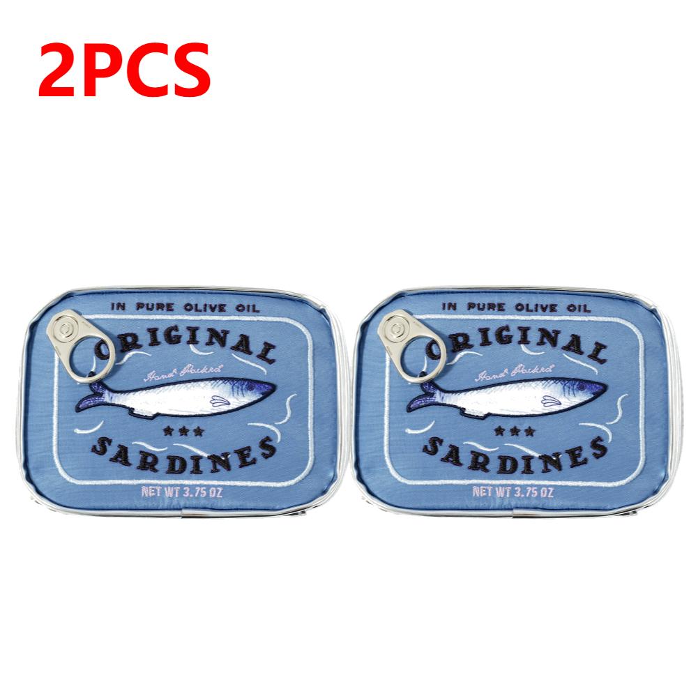 Cute Cosmetic Bag Sardines Cans Shape Funny Bag Creative Portable Toiletry Bag Fashion Zipper Multi-function Soft Makeup Bags