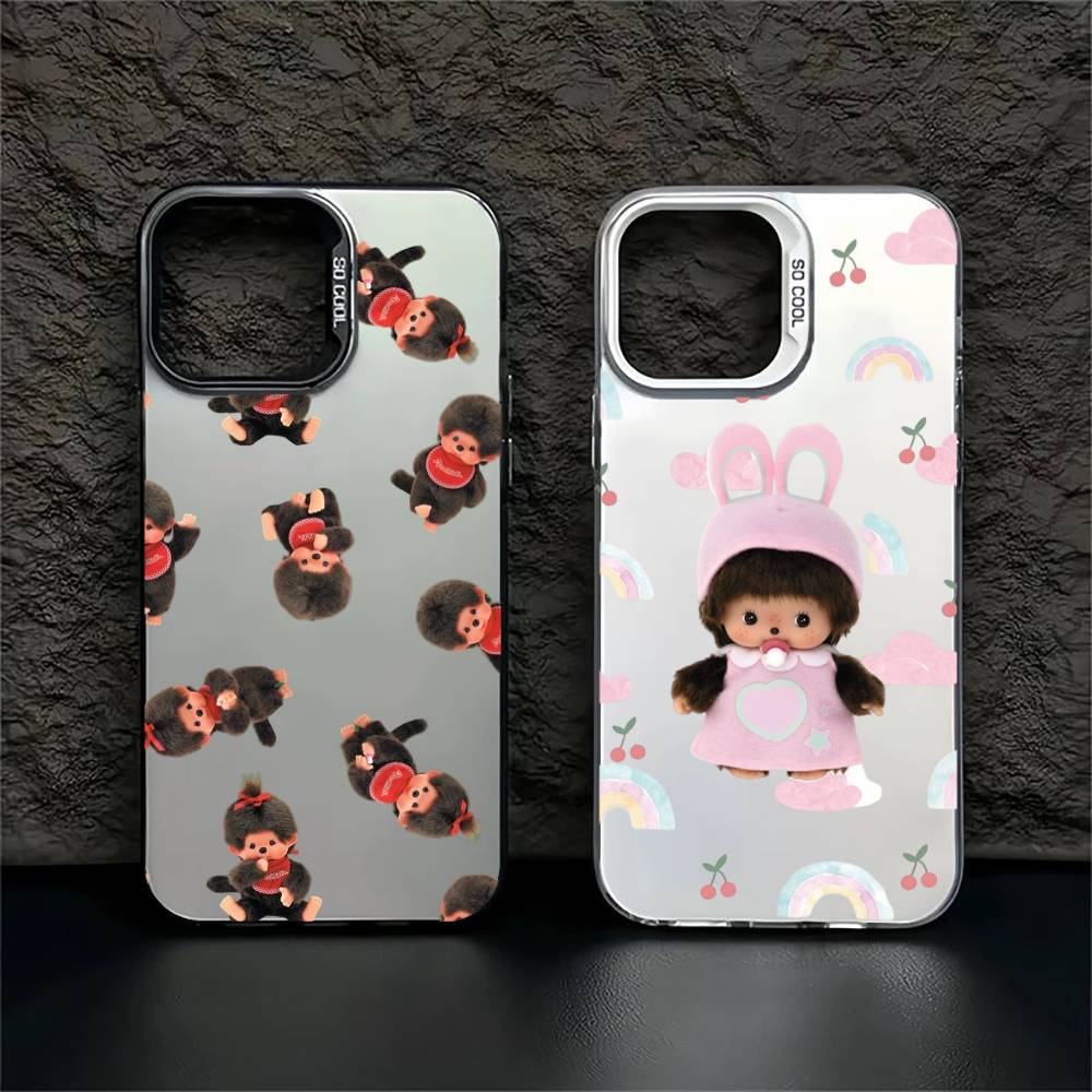 Cute M-monchhichis Phone Case For iPhone 17,16,15,14,13,12,11 Plus,Pro Max,XS,Colorful Silver White Cover