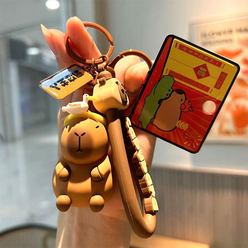 Adorable Capybara Keychain Creative Cartoon Couple Car Key Charm Cute Gift