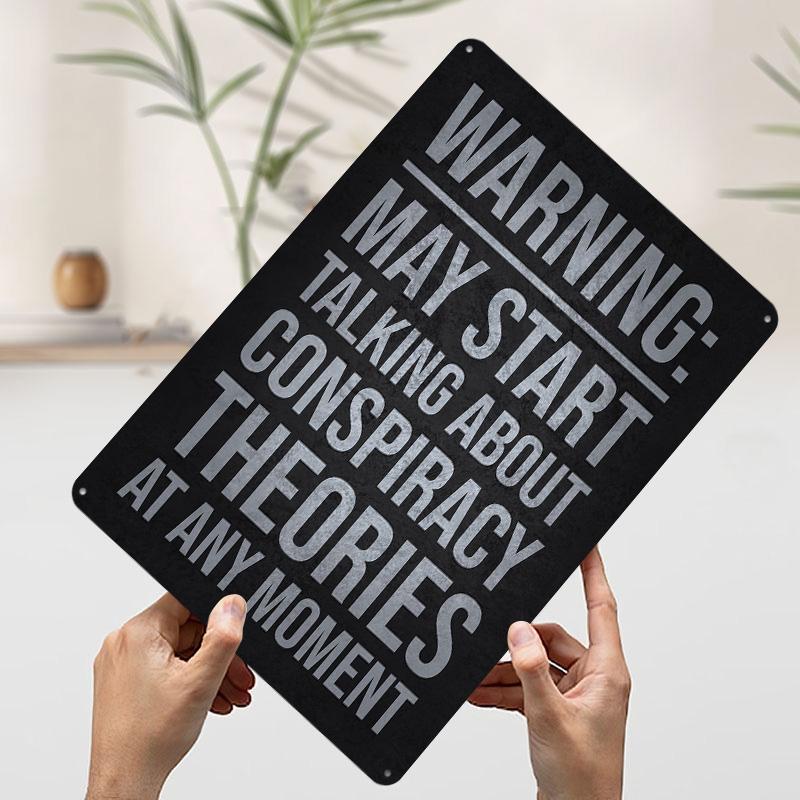 

Warning May Start Talking Tin Plaque Poster Customized Wall Art Retro Vintage Metal Signs for Man Cave Home Decor Living Room 7.9x11.8In(20x30cm)