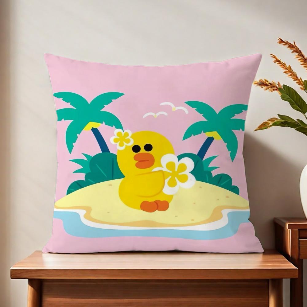 Cute Cartoon Art Duck Cushion Cover For Pillow Printing Sofa Decoration Home Car Room Coffee Shop Office Nordic Simplicity