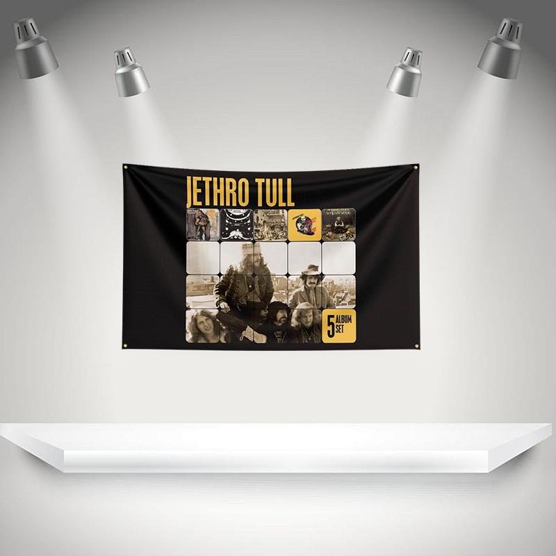 J-Jethros Tull Flag Music Band Banner HD Printing Tapestry Exhibition, Music Band Fans, Garage Decor