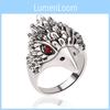 Exquisite Silver Cool Punk Animal Ring Eagle Biker Ring Fashion Jewelry For Men Women