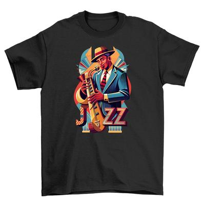 Retro_42 Saxofoon Serenade: Grappig Jazzmuzikant T-shirt - Unisex Design, 100% Katoen