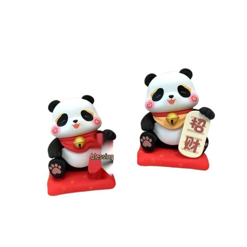 Panda Gun Gun Fortune-Blessing Blind Box Figurine for Desk or Car