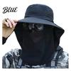 Breathable Mesh Face Mask Hat Sun Hats for Men UV Protection Fishing with Neck Flap & Mask Full Coverage Wide Brim Bucket Hat Foldable Summer