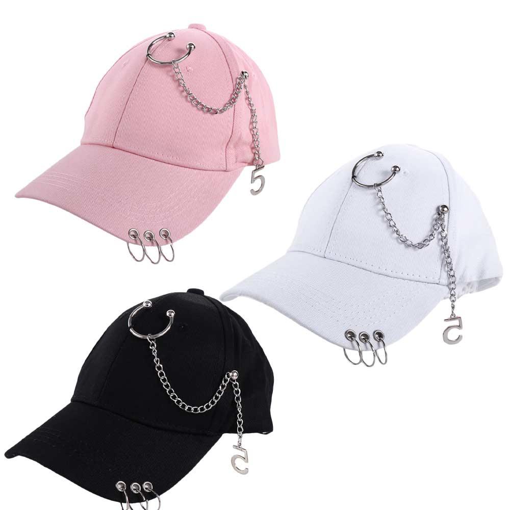 Casual Simple Chain Male Girls Outdoor Female Baseball Cap Visors Cap Snapback Hats With Ring