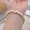 Ladies' Fashionable Natural Pearl Bead Bracelet, Stainless Steel Bead Bracelet, Jewelry Accessory Gift