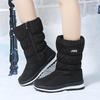APHIXTA New Winter Plush Snow Boots Woman Thick Sole Shoes Women Mid-Calf Boots Platform Women's Boots Waterproof 36-41