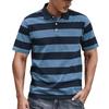 Men's Summer Stripe Print Button Lapel Loose Short Sleeve Top