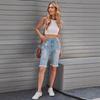 2026 Summer European & American Women's Ripped Denim Shorts - Fashionable, Versatile Slimming Jeans