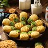 50g Plastic Material Mooncake Moulds Mooncake Stamps Cute Pineapple Shaped DIY Mooncake Gadgets for Mid-Autumn Festival