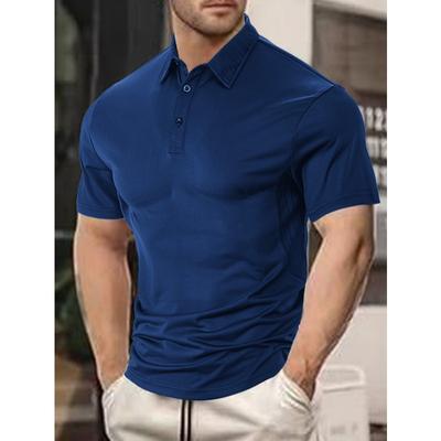 Men's Short Sleeved T-shirt Summer Fashion Casual Loose Collar Pearl Cotton Polo Shirt