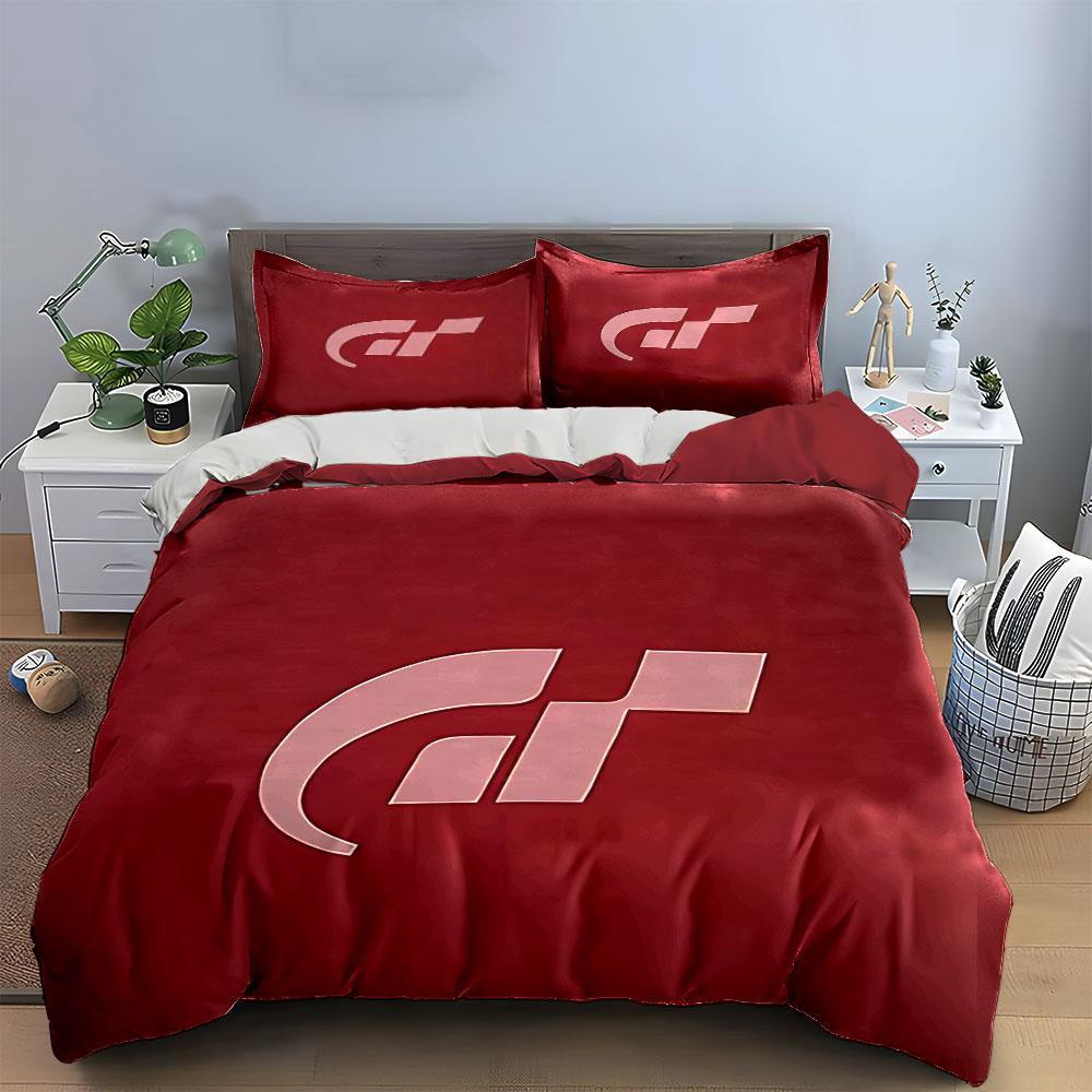 "Red GT Logo Design" Bedding Duvet Cover Set Duvet Cover Pillowcases  (1*Duvet Cover 2*Pillowcases, without duvet insert)