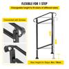 VEVOR Wrought Iron Handrail, Fit 1 or 2 Steps Outdoor Stair Railing, Adjustable Front Porch Hand Rail