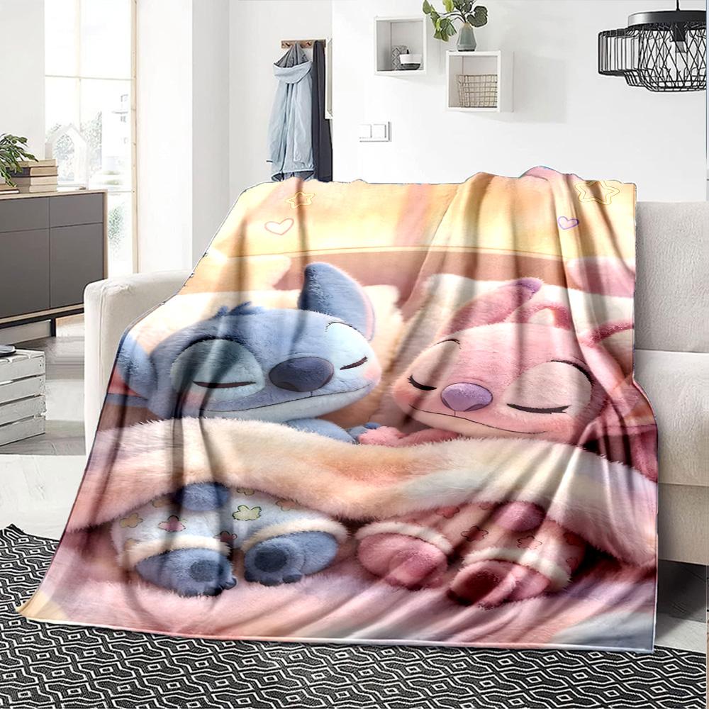 1pc S-Stitch18 Blanket, Gift, for Men and Women, Soft Blanket, Good for Sofa Bed Couch Travel, Lightweight Flannel Blanket