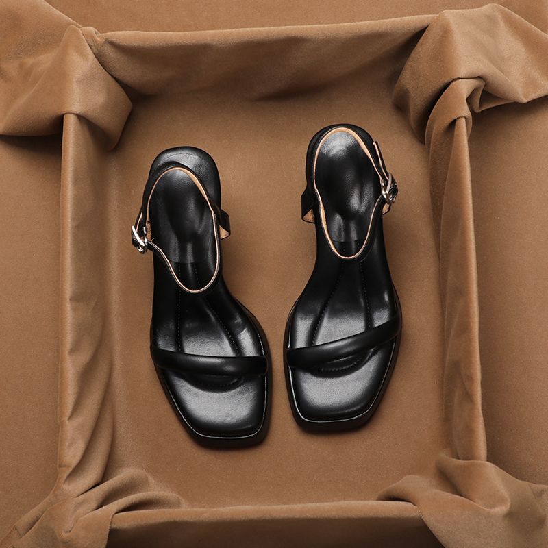 French word with sandals female summer 2025 new temperament fairy style sexy open toe thin fashion high heels