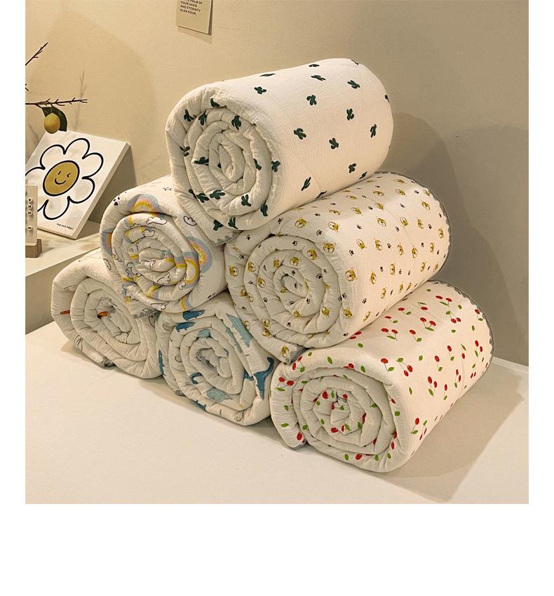Children's Summer Cooling Quilt - Thin, Double-Layer Gauze, Machine Washable Blanket