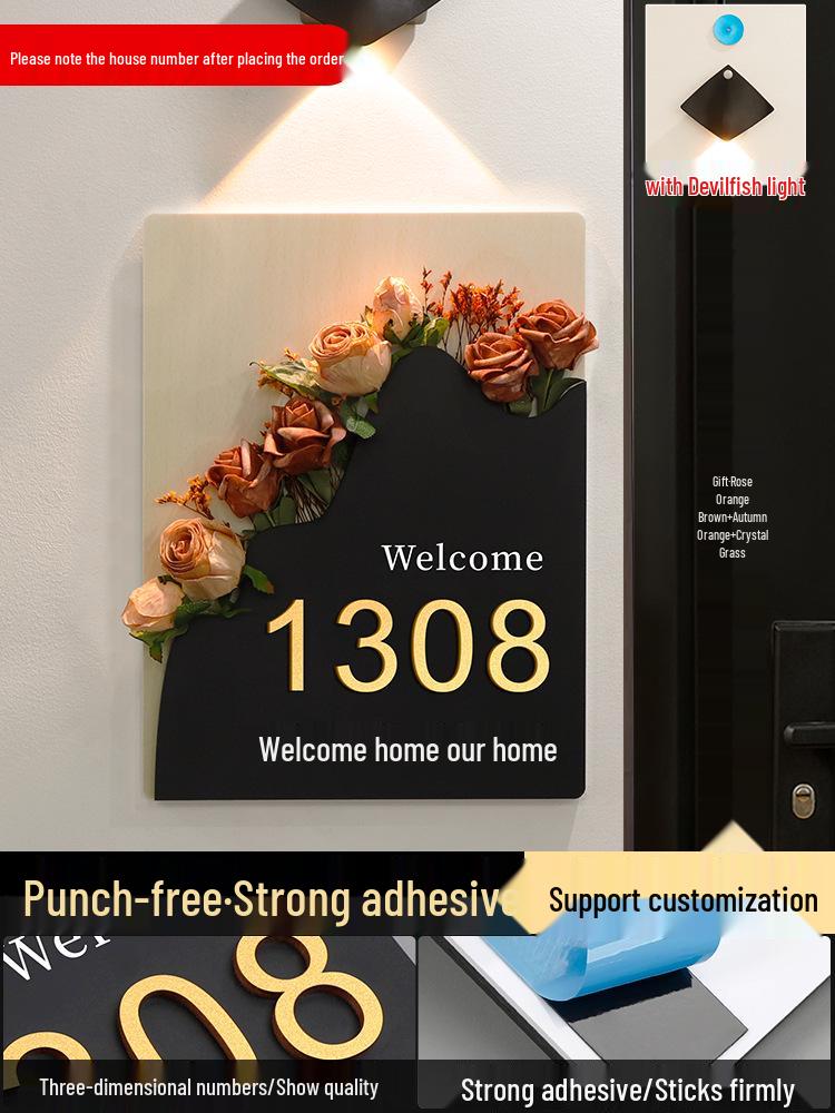 DIY House Number Plate - Stylish Entrance Decor for Homes and Hotels