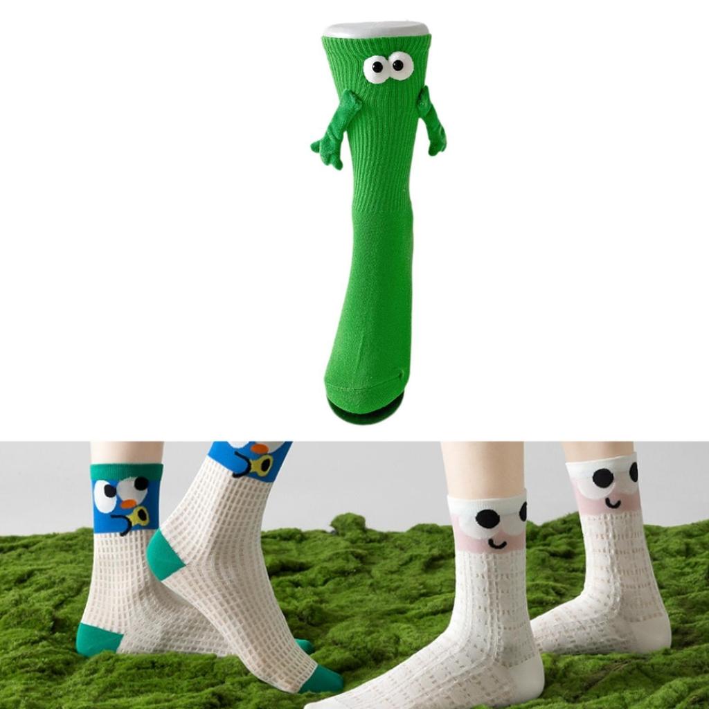 Couples Socks Hand Holding Casual Long Stockings Stackable Mid Tube Thread Funny