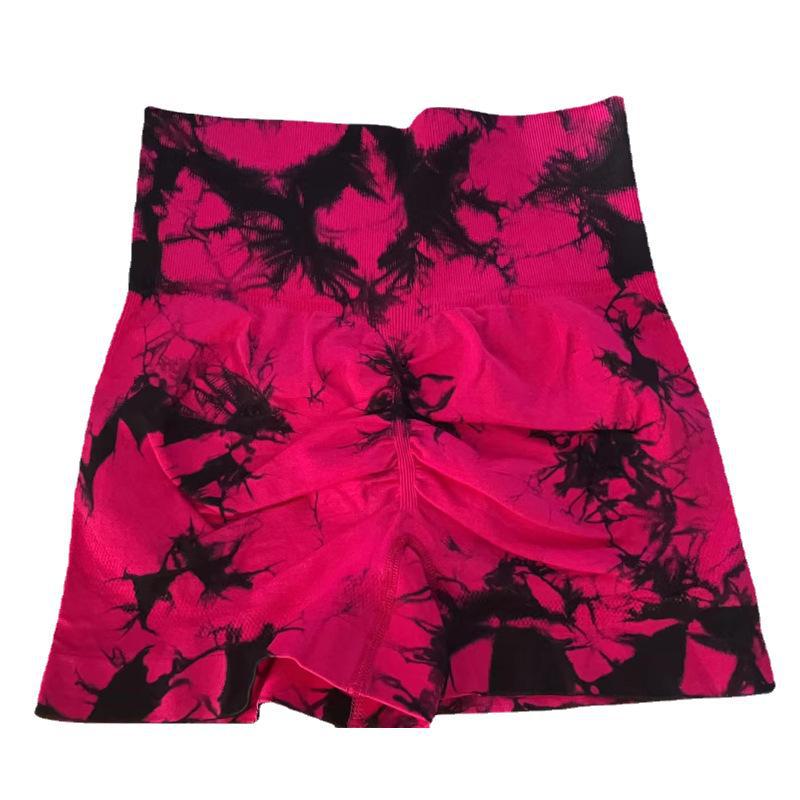 

Женские шорты для йоги с высокой талией и принтом тай-дай, быстросохнущие, удобные, эластичные, для занятий фитнесом S розы красного