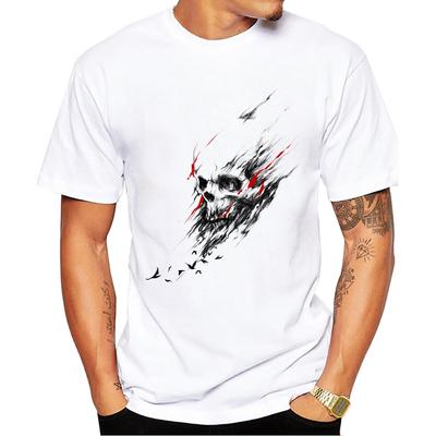 TEEHUB Neuer Stil Vintage Totenkopf Herren T-Shirt Kunst Totenkopf bedruckte T-Shirts Kurzarm T-Shirts Harajuku T-Shirt