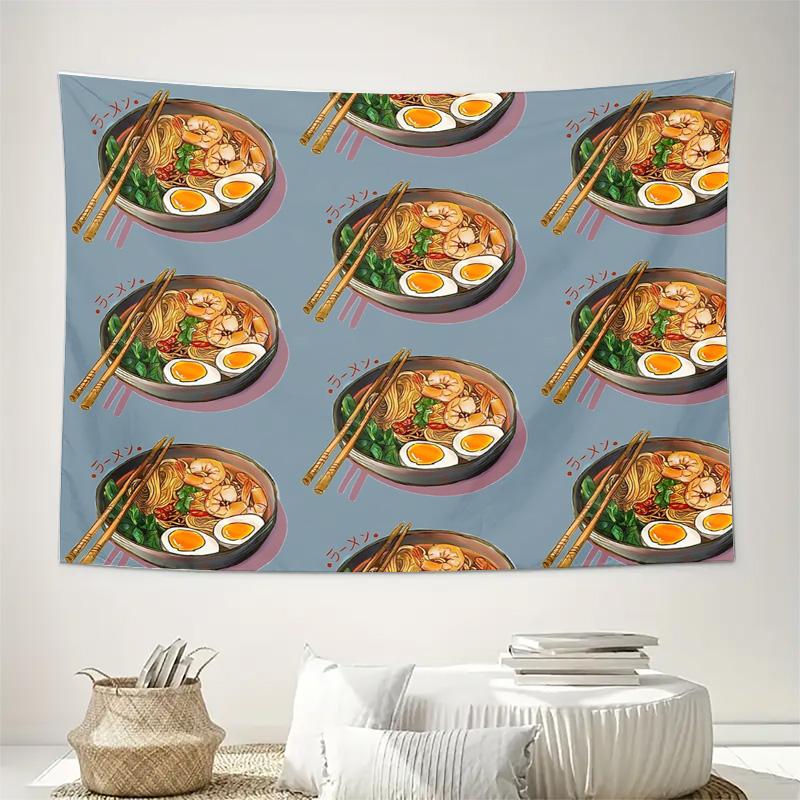 Ramen Wall Tapestry Japanese Noodle Food Anime Decor Dorm Room Aesthetic Hanging Wall Art Home Decor Bedroom Living Room