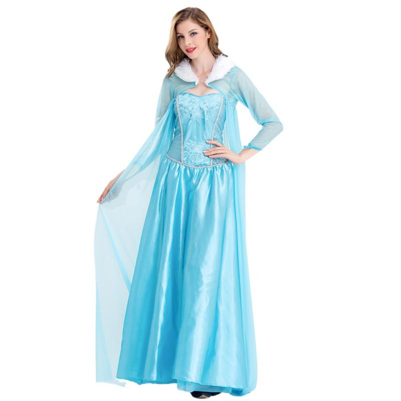 Frozen Elsa Princess Halloween Costume for Adults XL изумрудный
